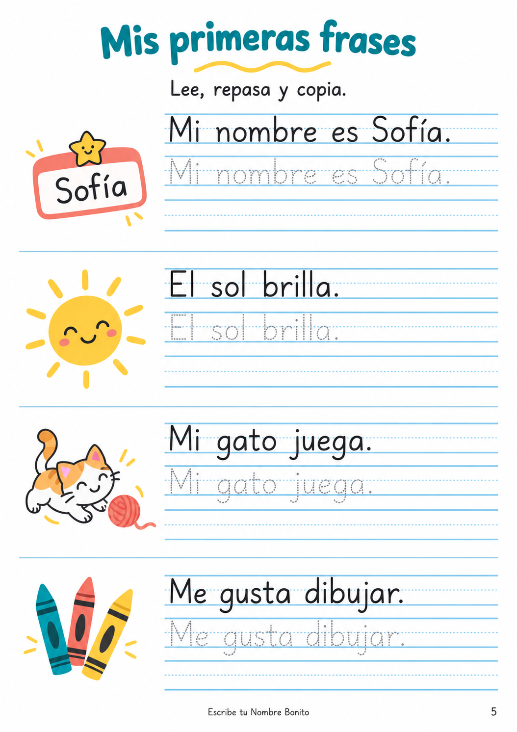 Página A4: Mis primeras frases